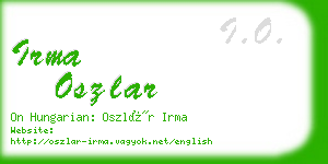 irma oszlar business card